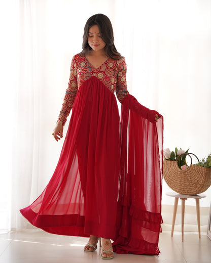 Ville Fashion Women Long Kurta Dupatta Set