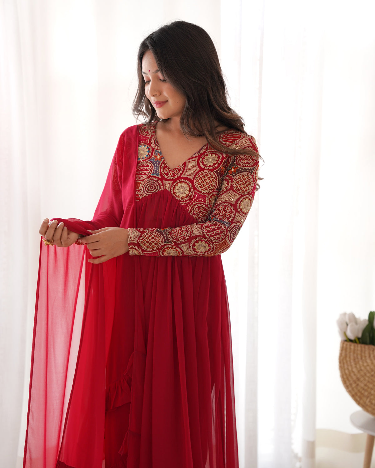 Ville Fashion Women Long Kurta Dupatta Set