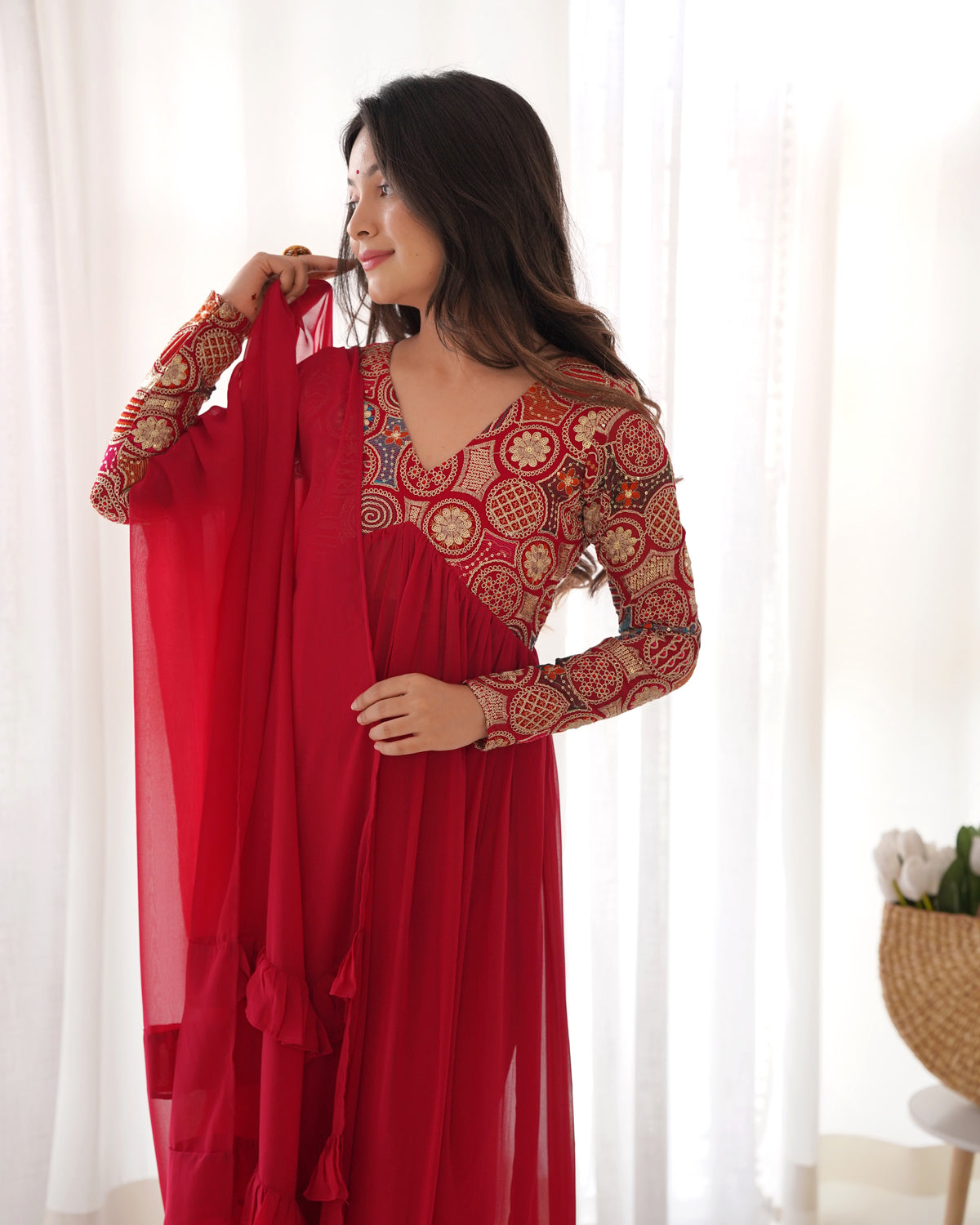 Ville Fashion Women Long Kurta Dupatta Set