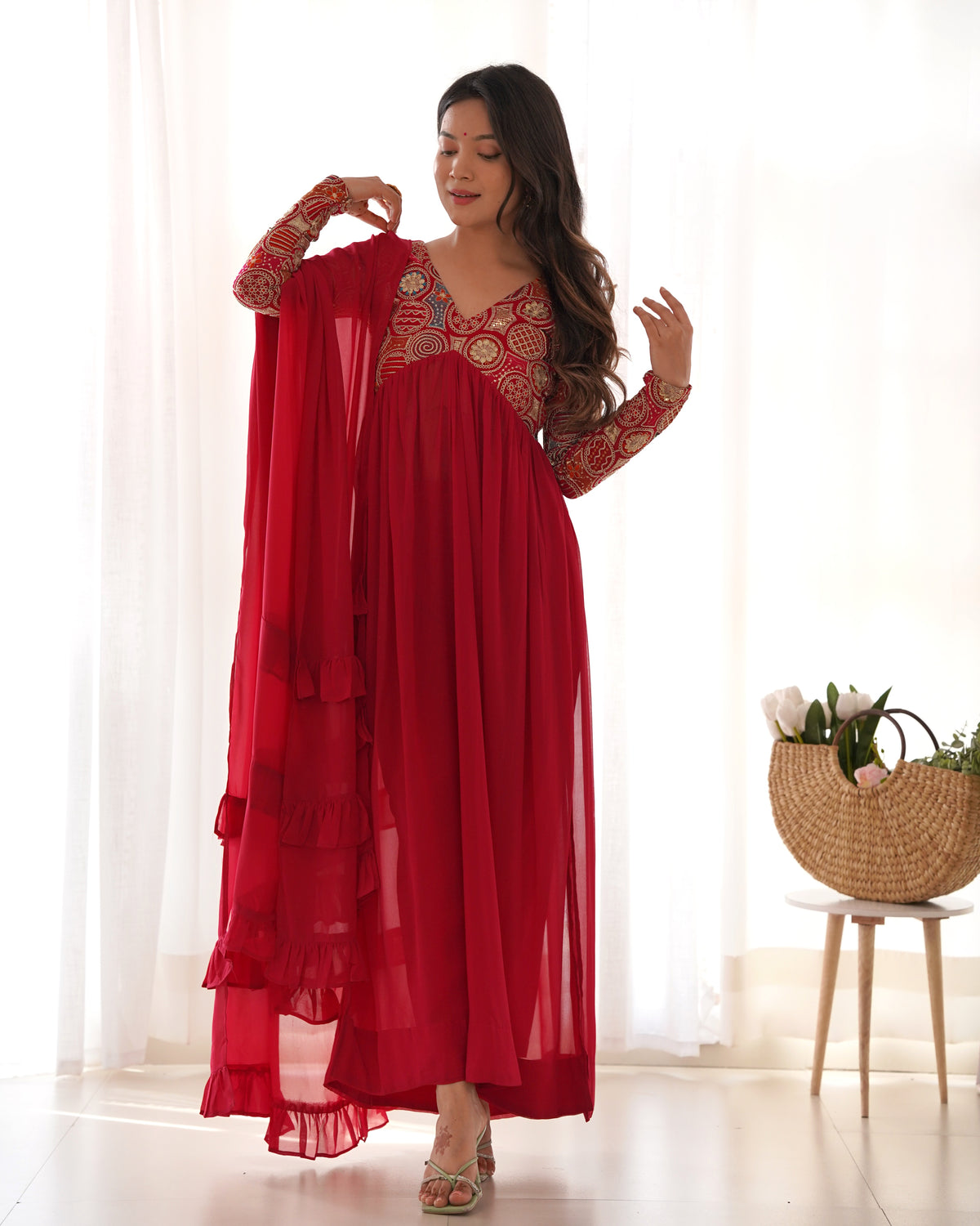 Ville Fashion Women Long Kurta Dupatta Set