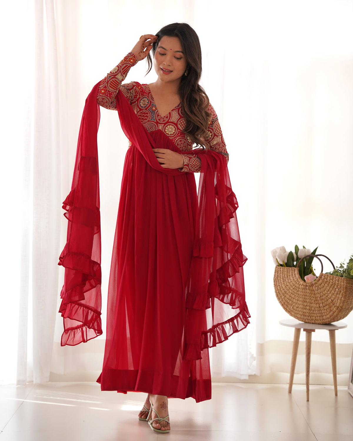 Ville Fashion Women Long Kurta Dupatta Set