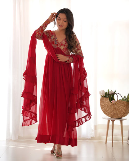 Ville Fashion Women Long Kurta Dupatta Set