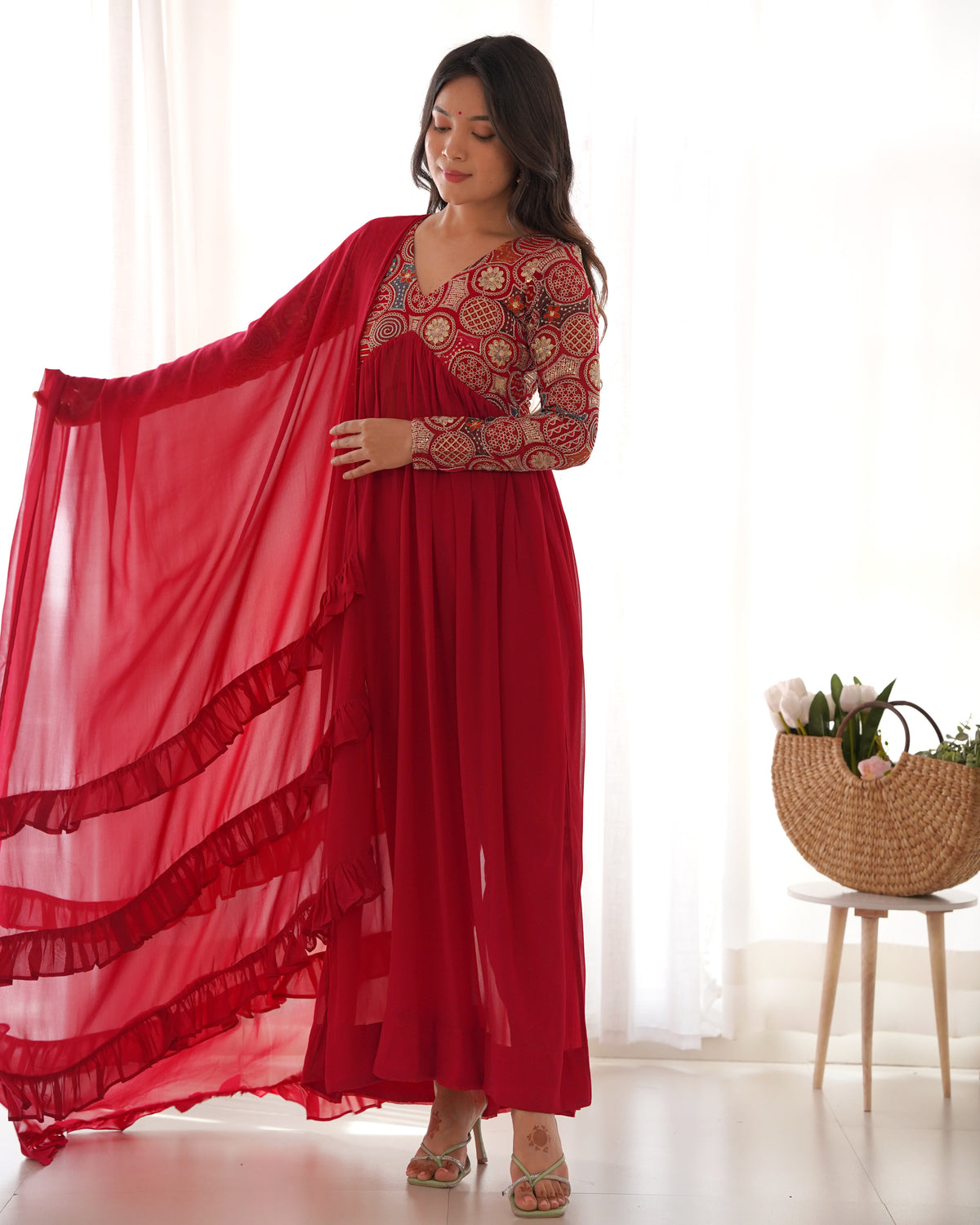 Ville Fashion Women Long Kurta Dupatta Set