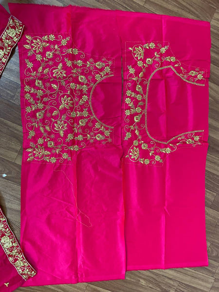 Pink color party wear embroidery work lehenga choli