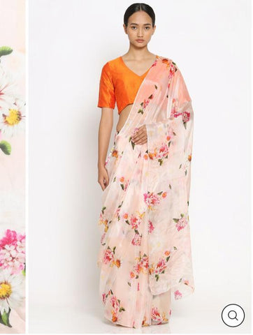 Digital Printed Organza Silk Saree For Women