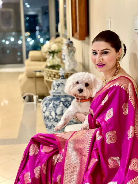 Soft Lichi Silk Jacquard Party Wear Saree with rich pallu