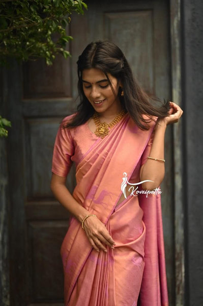 Amazing Jacquard silk rich pallu saree with blouse