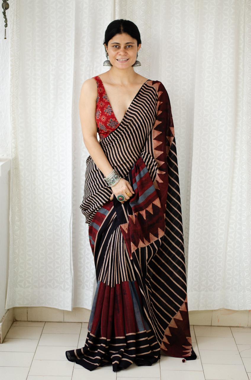 Latest Digital Printed Mono Cotton Saree with blouse