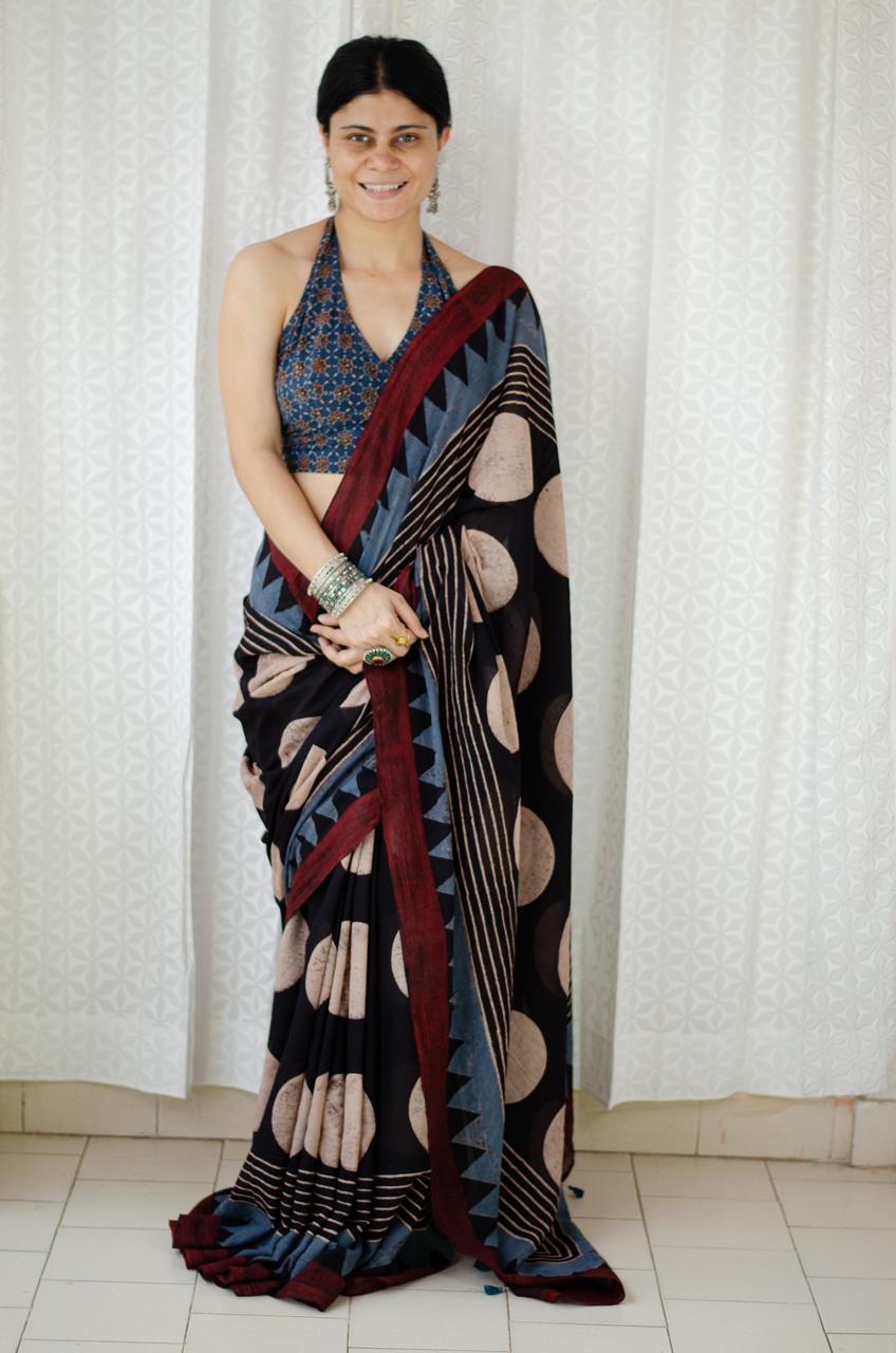 Latest Digital Printed Mono Cotton Saree with blouse