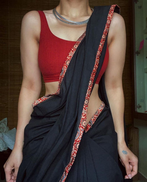 Amazing latest Printed mono Cotton Linen Saree With Blouse