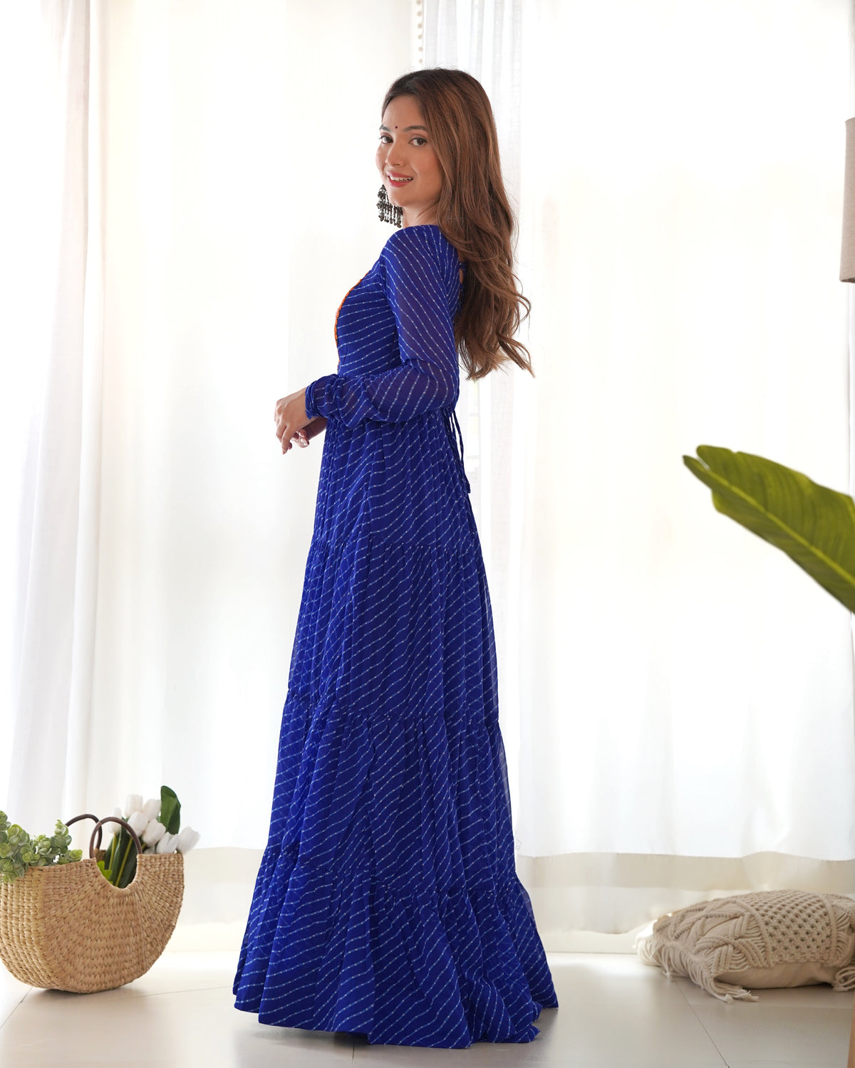 Laheriya Print Anarkali Gown 7 Meter Flair