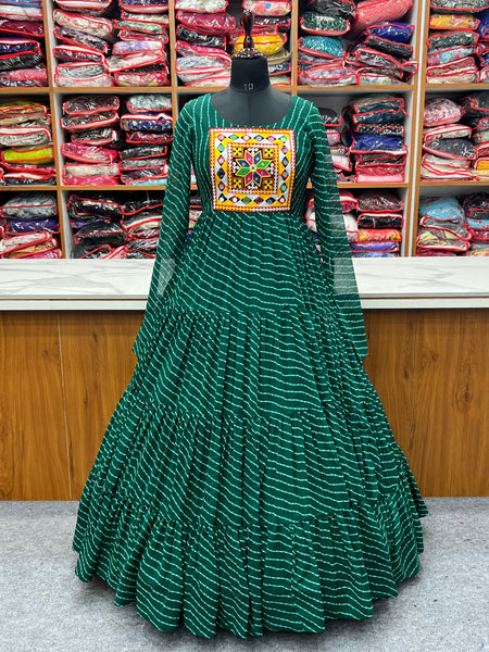 Laheriya Print Anarkali Gown 7 Meter Flair