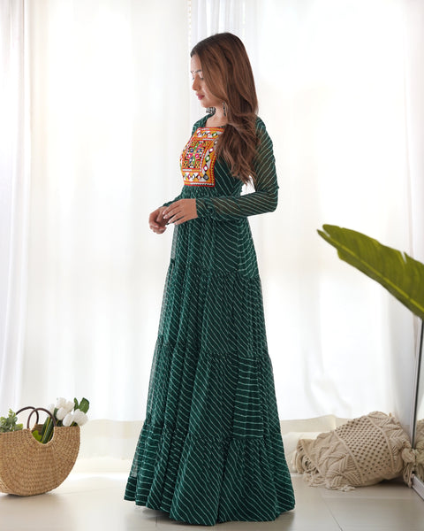 Laheriya Print Anarkali Gown 7 Meter Flair