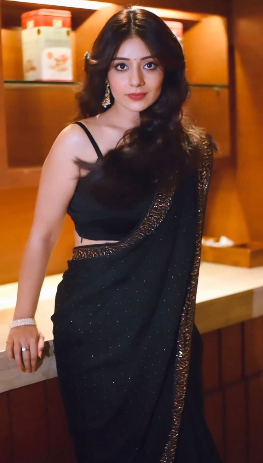 Black Georgette Embroidery Saree with blouse