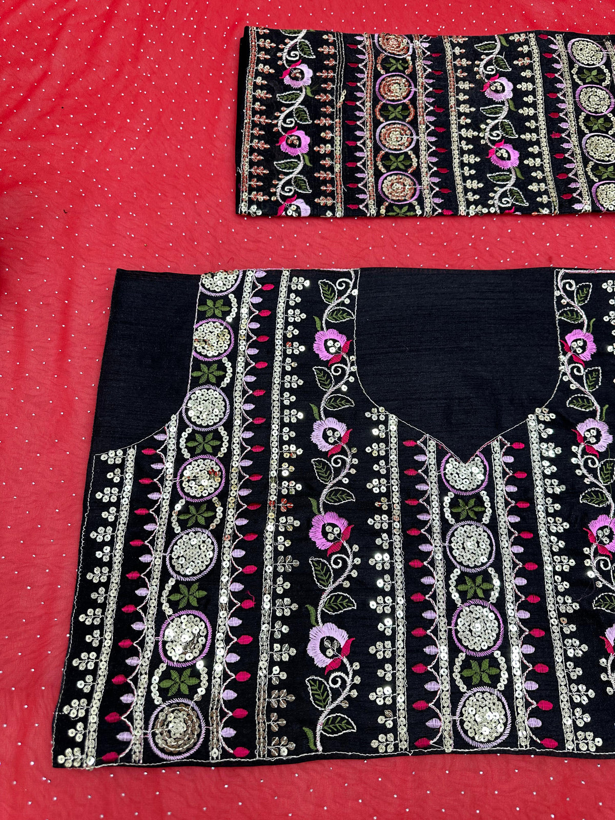 Red Color Designer Georgette Saree with blouse