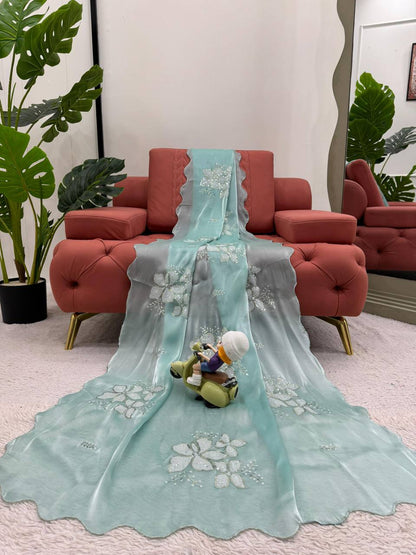 Latest Designer Jimmy Chu Fabric Saree with Blouse For Women