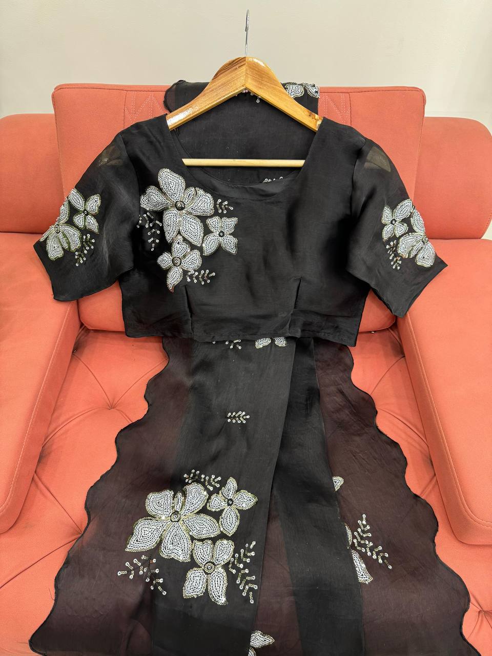 Latest Designer Jimmy Chu Fabric Saree with Blouse For Women