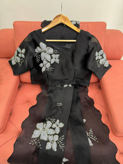 Latest Designer Jimmy Chu Fabric Saree with Blouse For Women