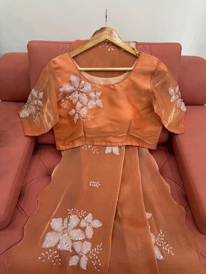 Latest Designer Jimmy Chu Fabric Saree with Blouse For Women