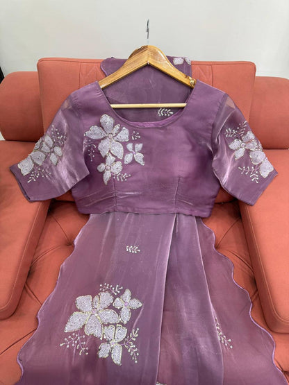 Latest Designer Jimmy Chu Fabric Saree with Blouse For Women