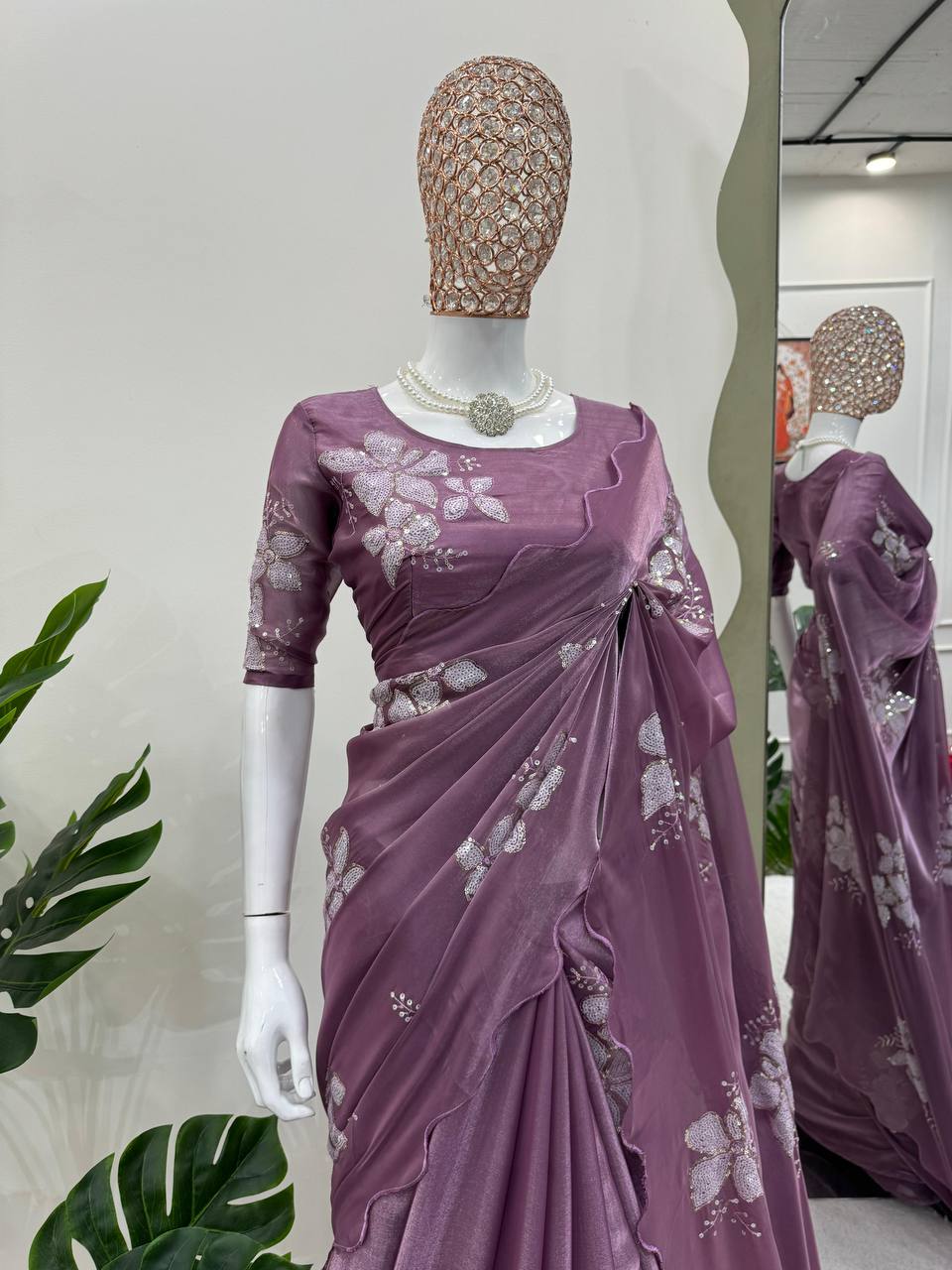 Latest Designer Jimmy Chu Fabric Saree with Blouse For Women