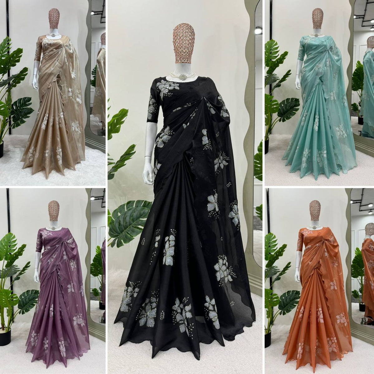 Latest Designer Jimmy Chu Fabric Saree with Blouse For Women