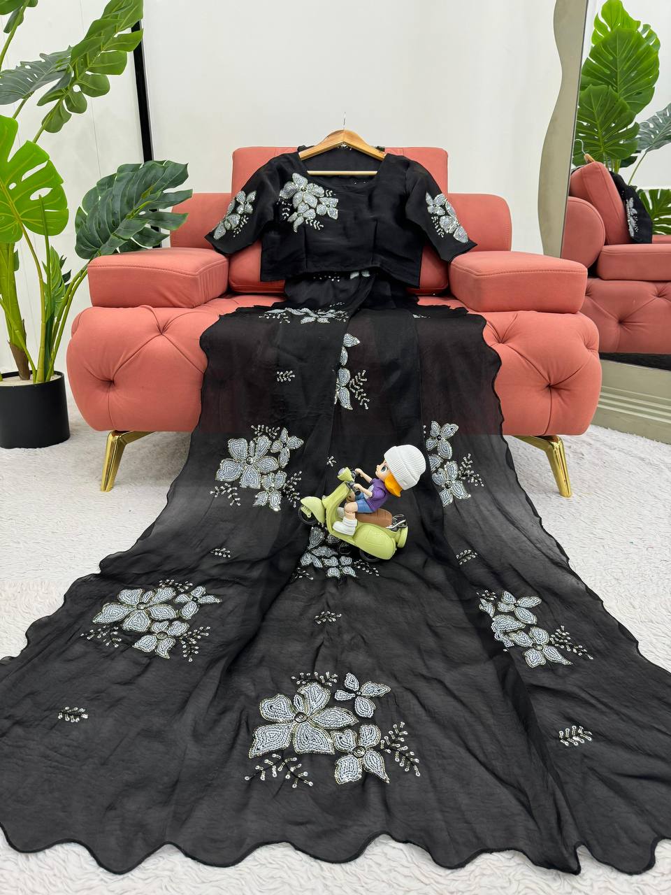 Latest Designer Jimmy Chu Fabric Saree with Blouse For Women