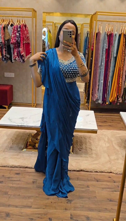 Ready To Wear Saree with Full Stitched Blouse