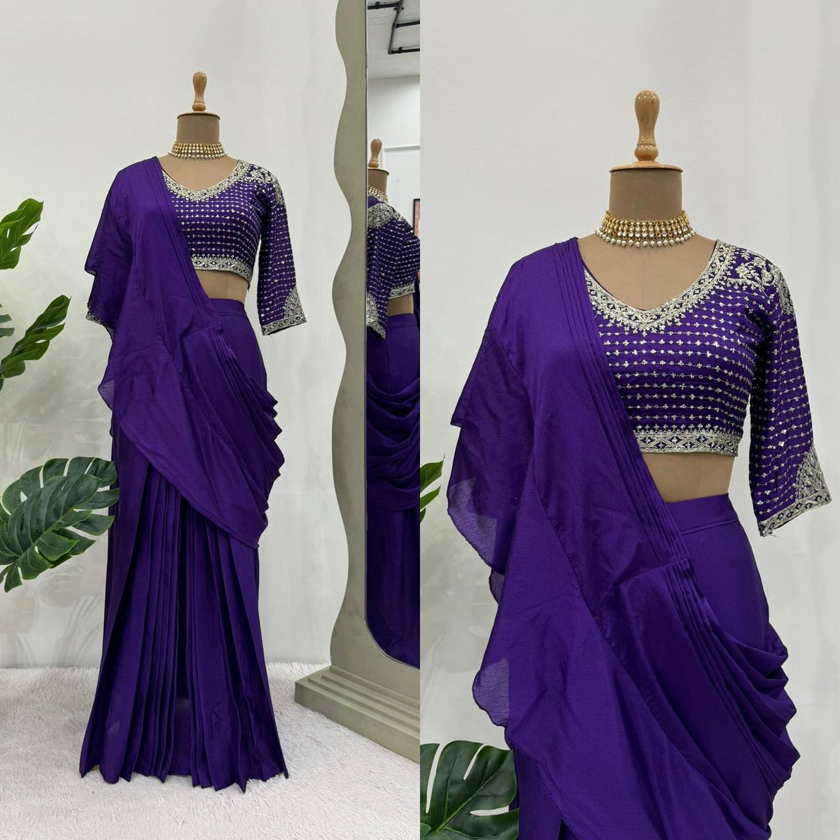 Ready To Wear Saree with Full Stitched Blouse