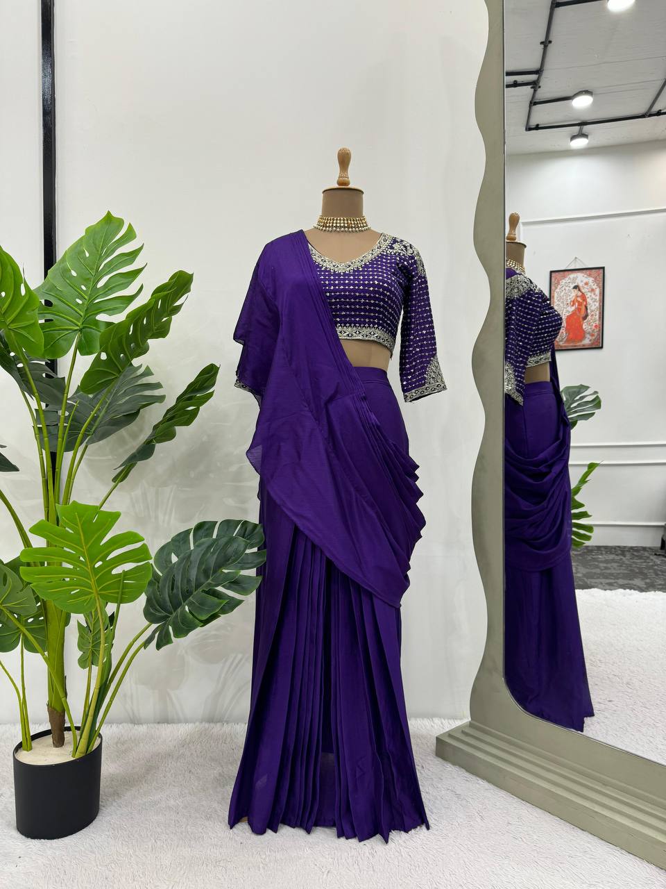 Ready To Wear Saree with Full Stitched Blouse