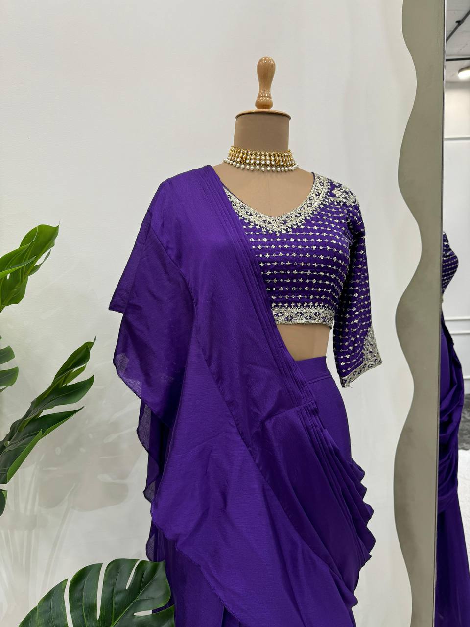Ready To Wear Saree with Full Stitched Blouse