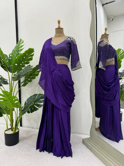 Ready To Wear Saree with Full Stitched Blouse