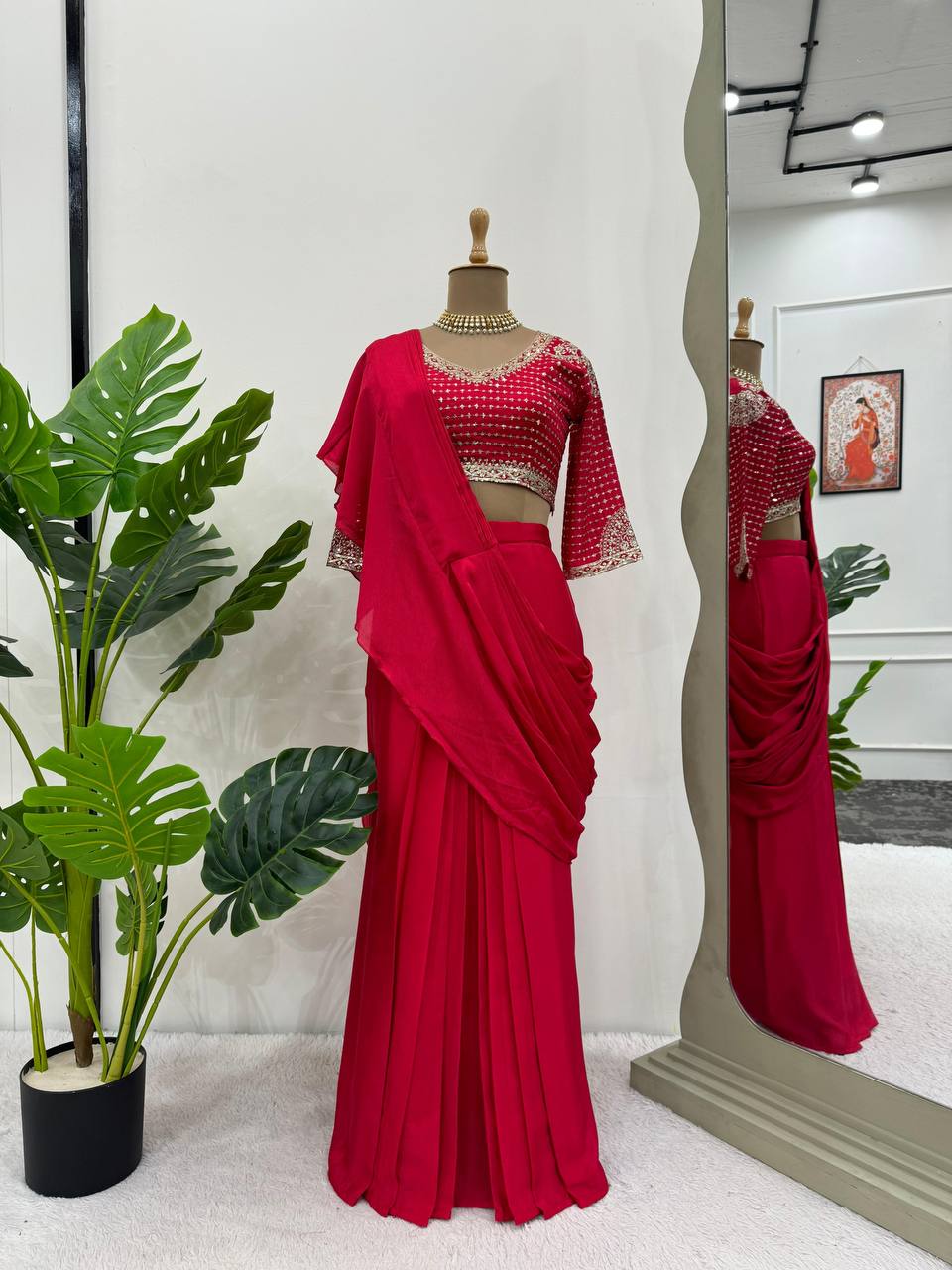Ready To Wear Saree with Full Stitched Blouse