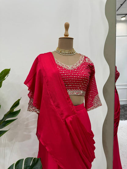 Ready To Wear Saree with Full Stitched Blouse
