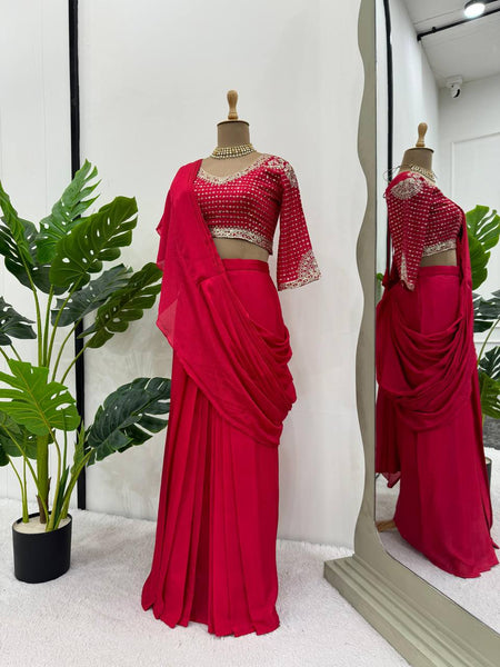 Ready To Wear Saree with Full Stitched Blouse