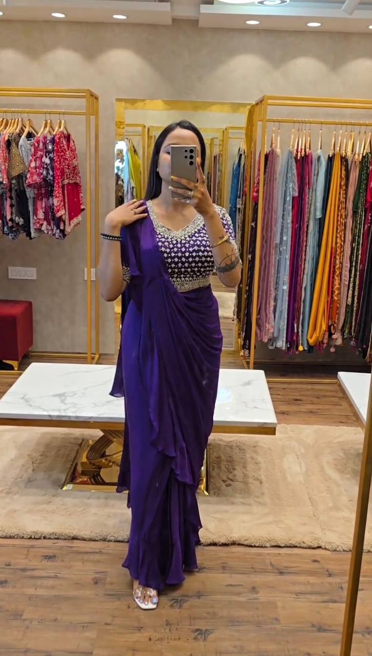 Ready To Wear Saree with Full Stitched Blouse