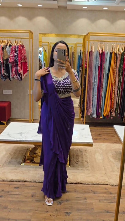 Ready To Wear Saree with Full Stitched Blouse