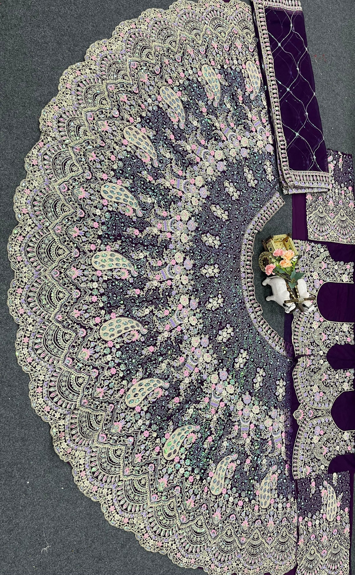 Purple Color Net Latest Lehengas For Women
