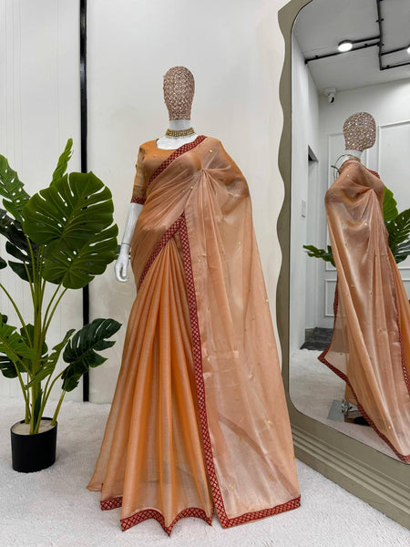 Brown Silk Saree with Blouse