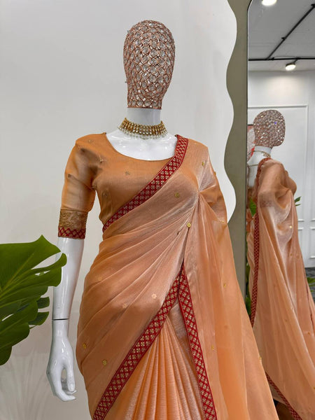 Brown Silk Saree with Blouse