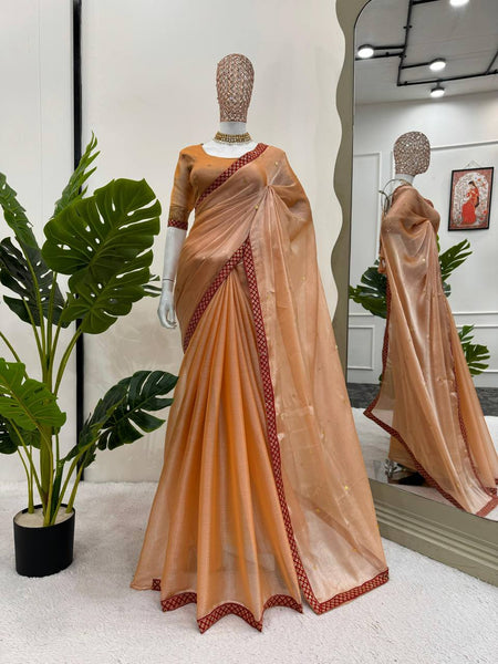 Brown Silk Saree with Blouse