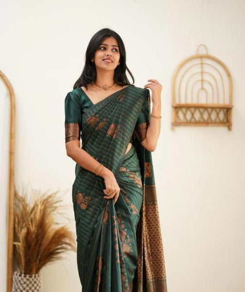Latest Jacquard Work On All Over The Saree