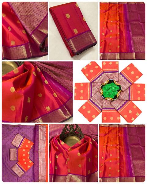 Latest Jacquard silk rich pallu saree with blouse