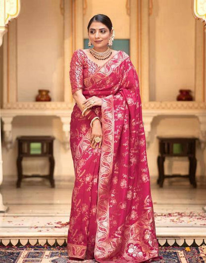 Reach Pallu Jacquard Saree For Women
