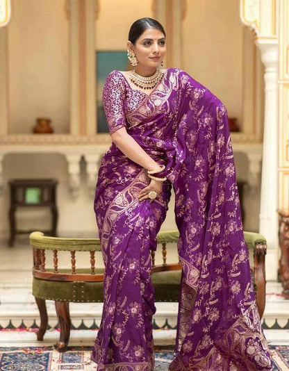 Reach Pallu Jacquard Saree For Women