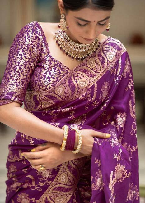 Reach Pallu Jacquard Saree For Women