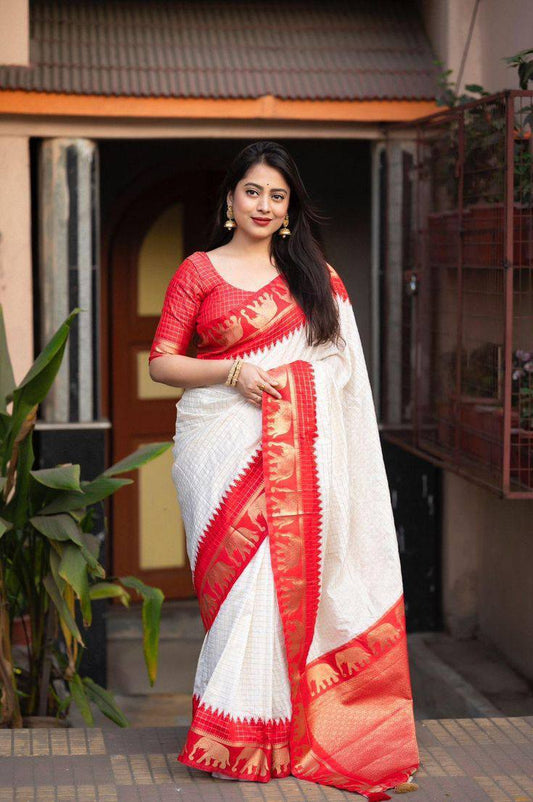 Reach Pallu Jacquard Saree For Women