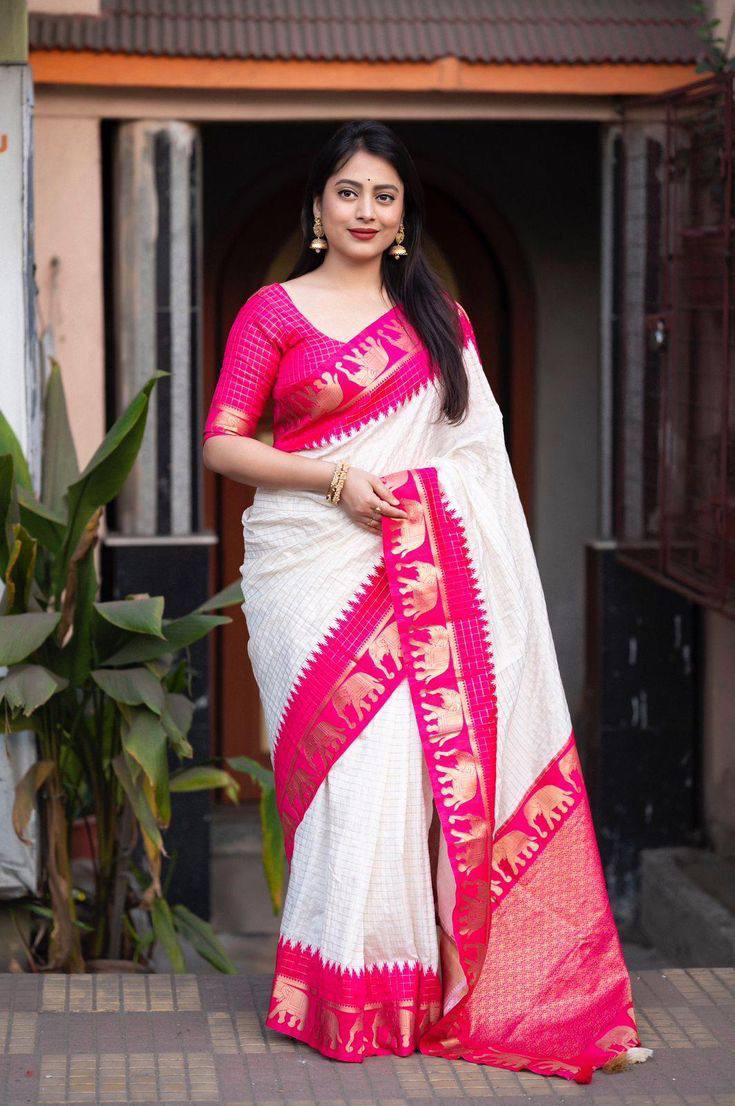 Reach Pallu Jacquard Saree For Women