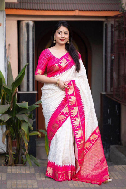 Reach Pallu Jacquard Saree For Women