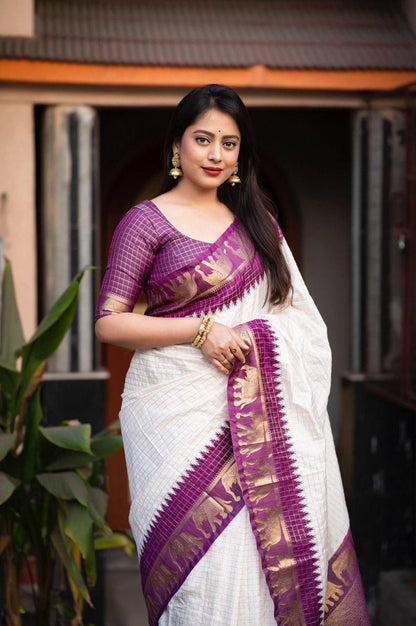 Reach Pallu Jacquard Saree For Women
